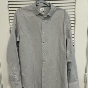 Zara Gray Dress Shirt Slim Fit for Business